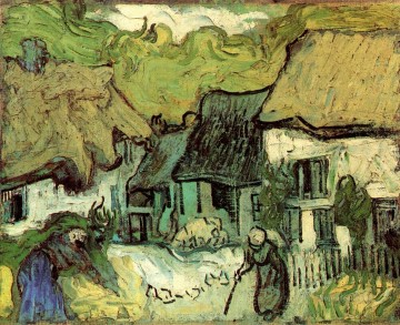  paja Lienzo - Cabañas con techo de paja en Jorgus Vincent van Gogh